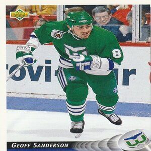 Geoff Sanderson (Hartford) Vintage 1992 Upper Deck Hockey Card - Card Number 293